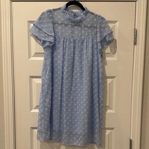 Elegant Light Blue Women's Casual Dress